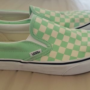 Mint Checkered Vans